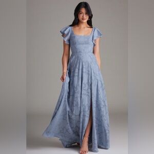 vintage blush bridesmaid dresses WEDTREND Women Elegant Vintage Mauve Bridesmaid Dress A-Line V-Nevk Long  Sleeves Wedding Guest Dress main image 0